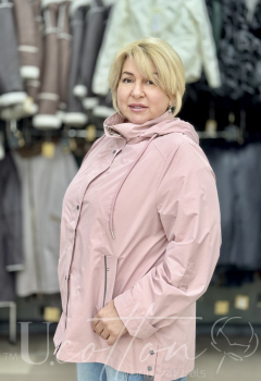 Вітровка жіноча plus size з водовідштовхувальної плащівки 1183 Рожевий Крокус