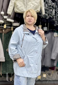 Куртка-тренч жіноча plus size з водовідштовхувальної тканини 1187 Весняне Небо