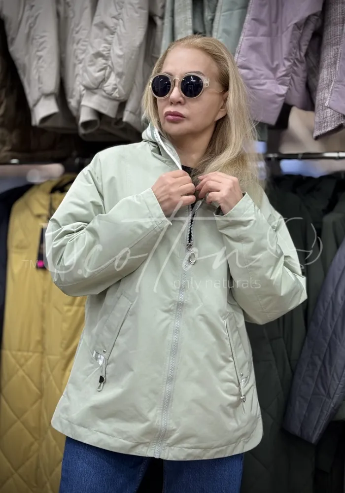 Куртка-вітровка жіноча з водовідштовхувальної мембранної плащівки Ніжна М'ята 1190