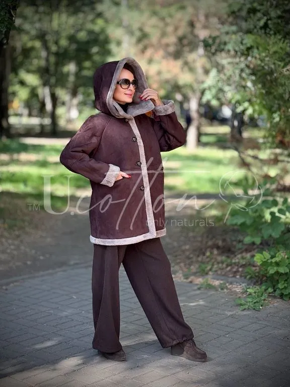 Дублянка жіноча Елегантний кежуал Лапландія Гіркий Шоколад 183