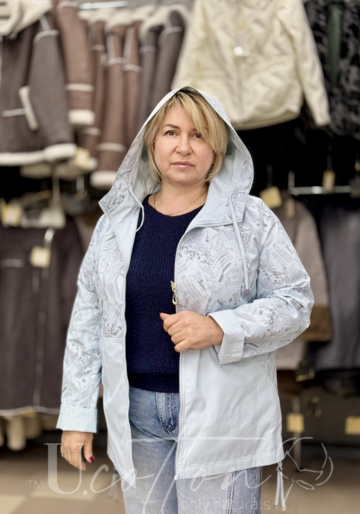 Плащ Тренч двохсторонній жіночий з водонепроникної тканини з малюнком 202 Блакитна Мрія