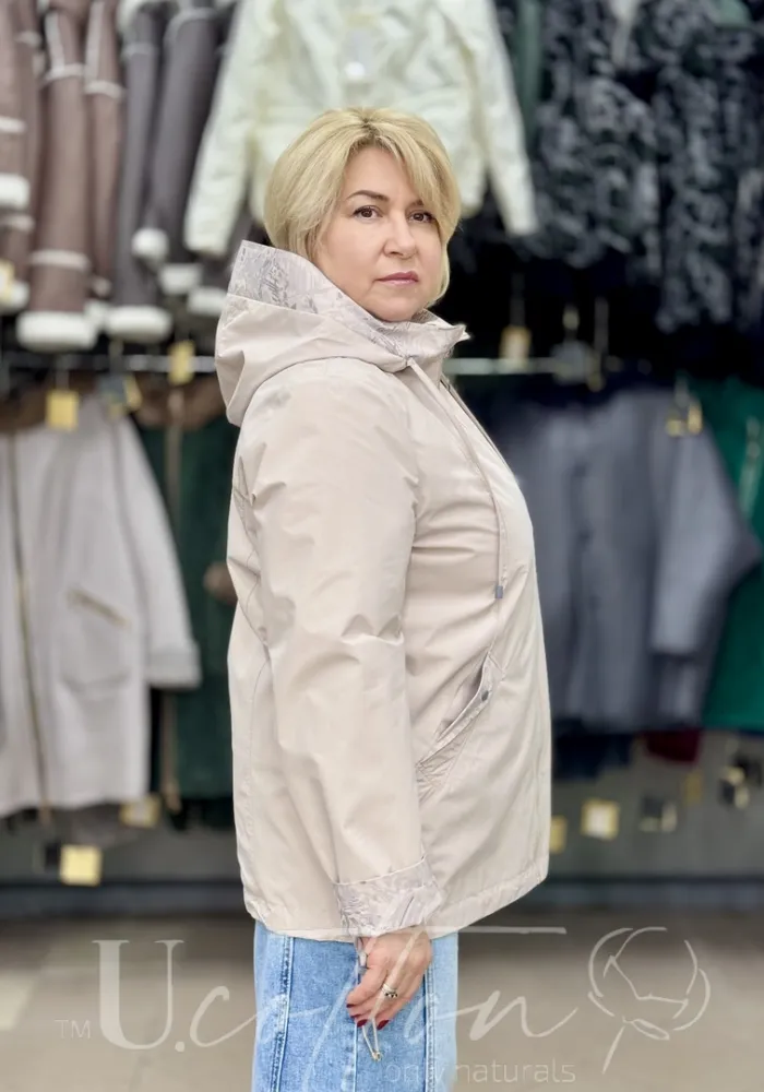 Плащ Тренч двохсторонній жіночий з водонепроникної тканини з малюнком 202 Нюдова Магія