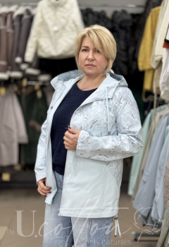 Плащ Тренч двохсторонній жіночий з водонепроникної тканини з малюнком 202 Блакитна Мрія