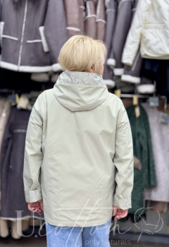 Плащ Тренч двохсторонній жіночий з водонепроникної тканини з малюнком 202 Зелена Акварель