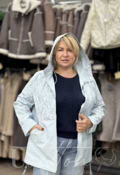 Плащ Тренч двохсторонній жіночий з водонепроникної тканини з малюнком 202 Блакитна Мрія