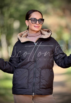 Жіноча куртка демісезонна синтепонова Black&Gray