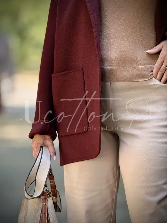 Піджак жіночий демісезонний із кашеміру Соковитий Бургунді 2101