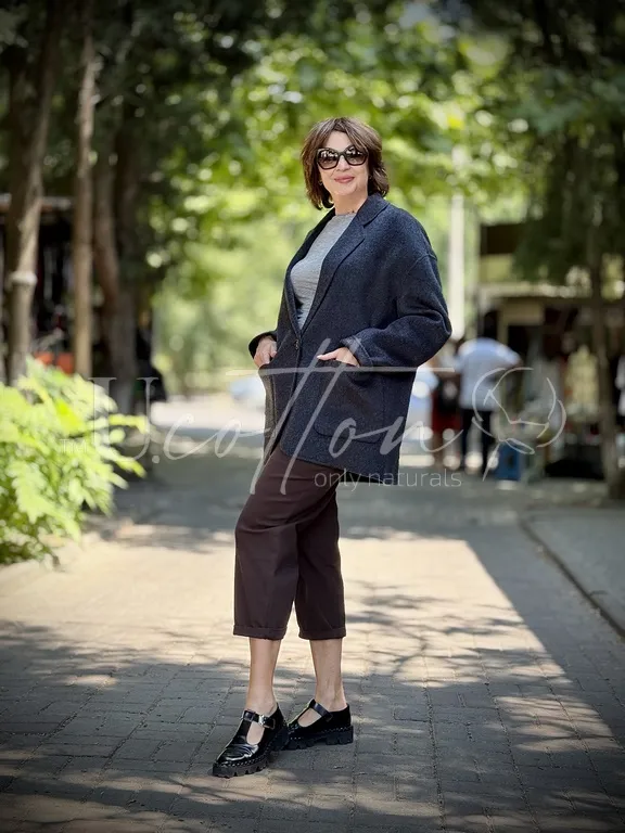 Піджак жіночий демісезонний із кашеміру Графіт 2101