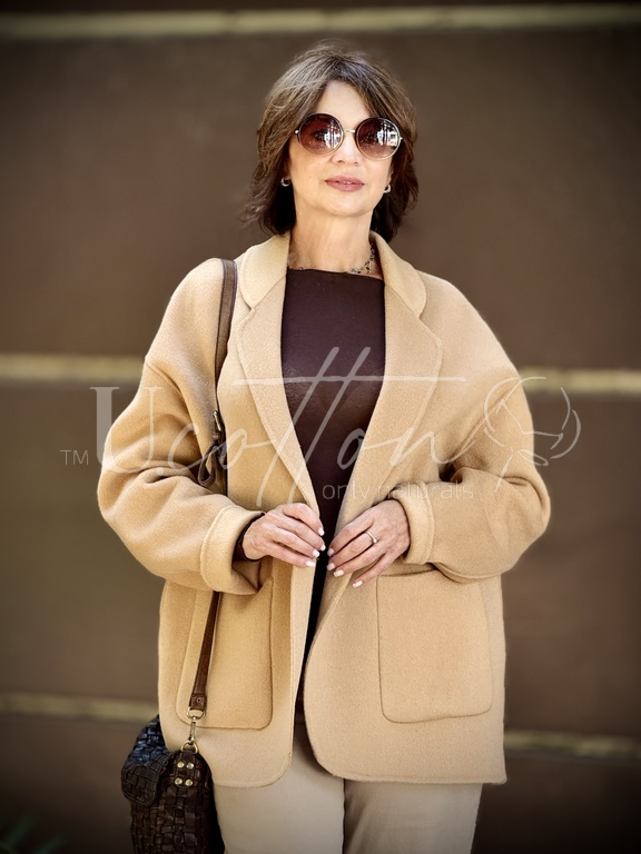 Піджак жіночий демісезонний із кашеміру Camel (теплий беж) 2101