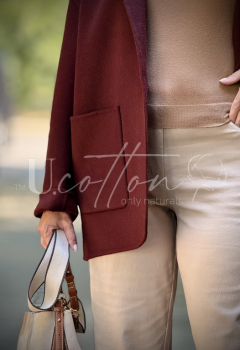 Піджак жіночий демісезонний із кашеміру Соковитий Бургунді 2101