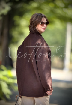 Піджак жіночий демісезонний із кашеміру Hot Chocolate (насичений брунатний) 2101