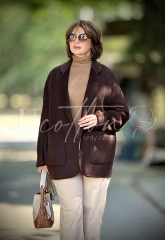 Піджак жіночий демісезонний із кашеміру Hot Chocolate (насичений брунатний) 2101