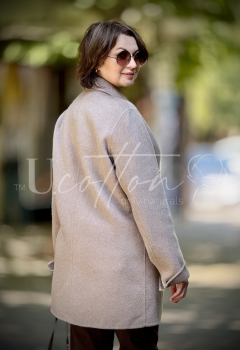 Піджак французький жіночий подовжений із кашеміру Лате (світлий беж) 2582