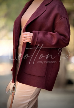 Піджак жіночий демісезонний із кашеміру Соковитий Бургунді 2101