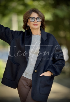 Піджак жіночий демісезонний із кашеміру Dark Blue (глибокий синій) 2101