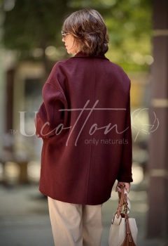 Піджак жіночий демісезонний із кашеміру Соковитий Бургунді 2101