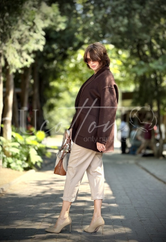 Піджак жіночий демісезонний із кашеміру Hot Chocolate (насичений брунатний) 2101