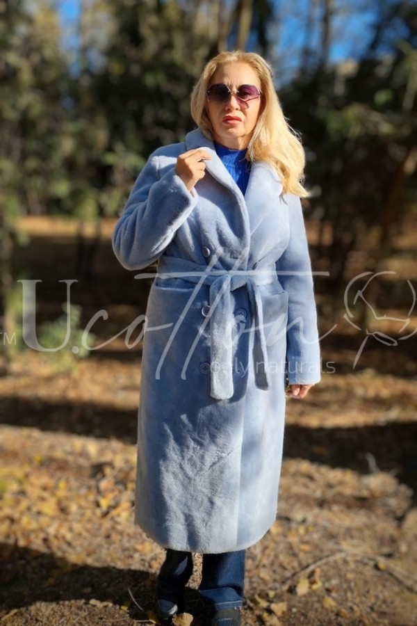 Шуба небесно-блакитна Sky Blue з австралійської вовни