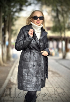 Жіноче демісезонне кежуальне пальто тренч чорне Power Dressing 2315