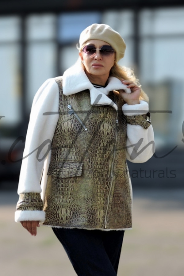 Шуба (напівшубок) з екохутра "Королівський пітон"