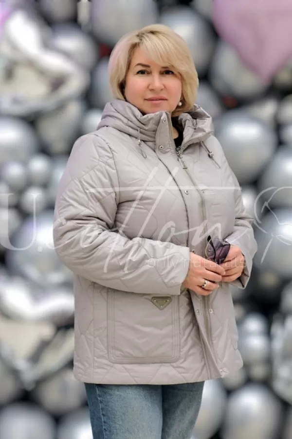 Синтепонова демісезонна куртка Сірий Ромб