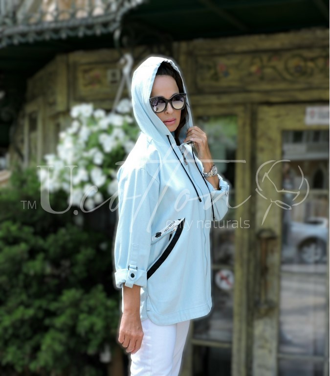 Вітровка (легка куртка) джинсова 100% коттонова блакитна Haven Blue