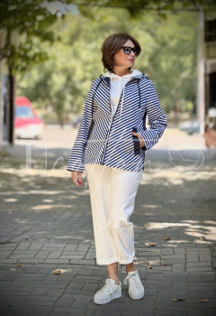 Куртка невагома коттонова (демісезон/літо) Морячка в синьо-білих кольорах