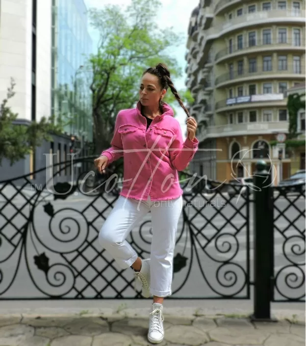 Сорочка жіноча джинсова із натурального котону 831 Ягода