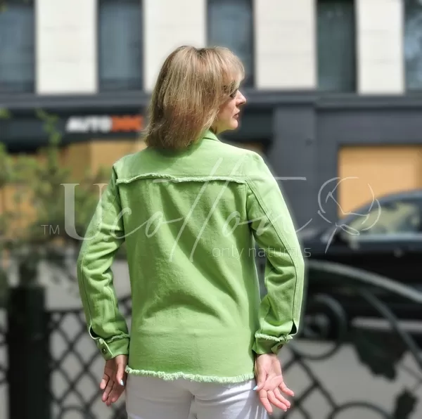 Сорочка жіноча джинсова із натурального котону 831 Зелене Яблуко