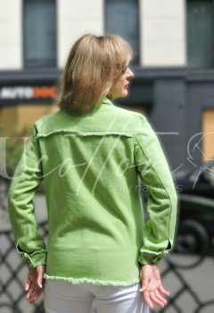 Сорочка жіноча джинсова із натурального котону 831 Зелене Яблуко