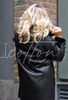 Дублянка жіноча Авіатор чорна подовжена