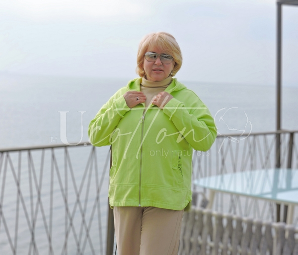 Вітровка коттонова натуральна із тканини Софт Джинс кольору Лайм