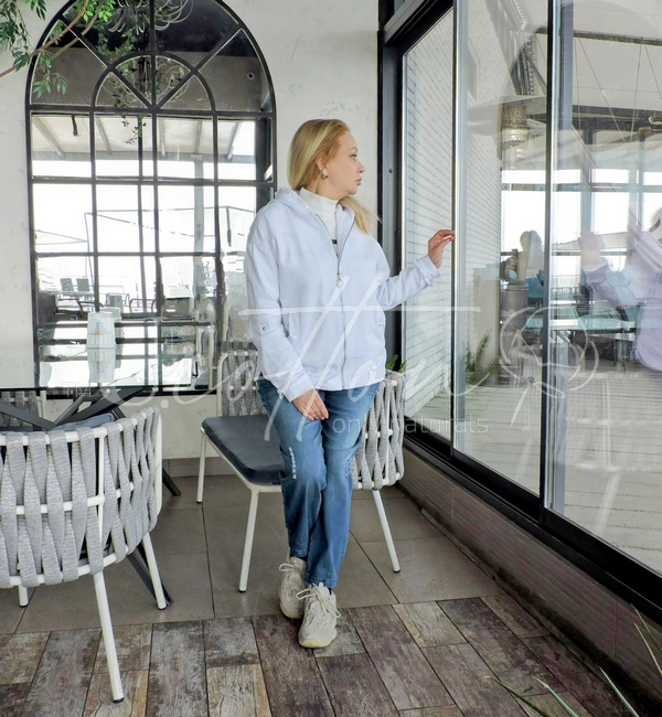 Вітровка коттонова натуральна із тканини Софт Джинс Білосніжна