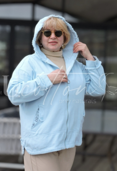 Вітровка коттонова натуральна із тканини Софт Джинс небесно-блакитна