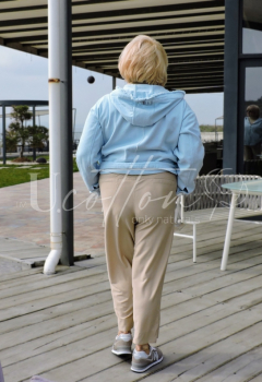 Вітровка коттонова натуральна із тканини Софт Джинс небесно-блакитна