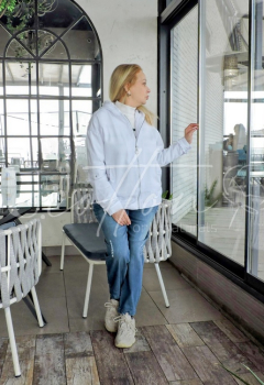 Вітровка коттонова натуральна із тканини Софт Джинс Білосніжна