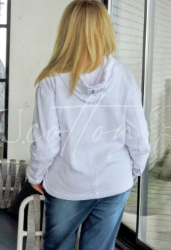 Вітровка коттонова натуральна із тканини Софт Джинс Білосніжна