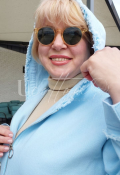 Вітровка коттонова натуральна із тканини Софт Джинс небесно-блакитна