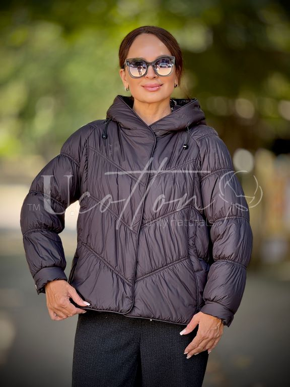 Жіноча демісезонна куртка 938 Black Pearl Чорний Металік